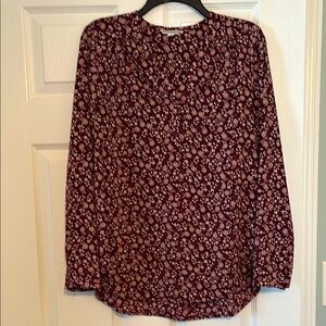 PLEIONE TUNIC in Rich Merlot Floral Print Size Small